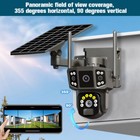 New 3 Lens Wifi Solar Battery Camera Wireless Outdoor Cctv 4k Security Camera