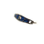 Alpaca Mexico Silver Tone Abalone Shell Inlay Hinge Bangle Bracelet Vintage