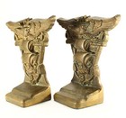   Us Navy Naval Academy Pair Of Bronze Doorstops Bookends W  Ship  Eagle  Anchor