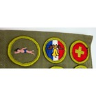 Vintage Boy Scout Sash Olive Green W 21 Embroidered Merit Badges Patches F330