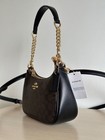 New Coach Ca548 Women   s Teri Shoulder Bag In Signature Canvas Gold brown Black