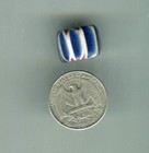 African Trade Beads Vintage Antique Venetian Glass 7 Layer Chevron Blue  19x13mm