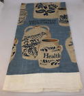 Vintage Linen Dish Towel Tea Towel New Blue Floral 17 X 30 Inches