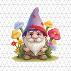 Cute Gnome And Flowers Png Clip Art Sublimation Design Digital Download Clipart