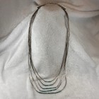 Vintage Navajo Hand Strung Liquid Sterling Silver And Turquoise Beaded Necklace