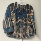 Traditional Batik Indonesia Long Skirt Top Set Women s Size Medium Pull On