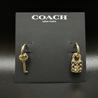 Coach Mismatched Quilted Padlock Key Earrings   Giftable  New   Full Packaging