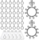 120 Set Finger Rosary Rings Bulk Silver Metal Rosary Rings Pocket