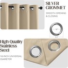 Light Beige Blackout Curtains 54 Inch Length 2 Panels Set Room Darkening Drapes
