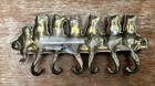 Vintage Cats Kittens Wall Mount Hanging Silver Metal Key Holder Tail Hooks Fun 
