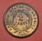 1865 Two-cent Piece  ch Bu Rb   free S h After 1st Item 