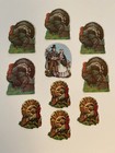 Lot Vintage Dennison   Eureka Thanksgiving Die Cut Cutout Decorations
