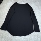 Chaser Waffle Knit Long Sleeve Shirt Black Womens Large