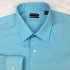 Van Heusen Dress Shirt Mens Large 16 5-34 35 Blue Mist Fitted Wrinkle Free