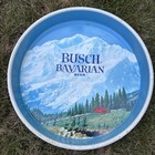 Lot Of 2 Vtg Busch Bavarian Beer Metal Advertising Tray Blue Mountain 13  