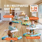 4-in-1 Baby Activity Walker - Adjustable Height With Music   Toy Tray