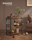 Vasagle Industrial Bar Cart For The Home  Serving With Wheels And Handle 