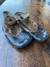 Antique C1900 Victorian Leather Baby Shoes High Button Two Tone Kids Boots