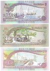 2011 Maldives 5  10  20 Rufiyaa 18e P19b  2006  P20c  2000  Unc