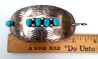 Vintage Dc Thomas Navajo Sterling Silver Turquoise Hair Pin Barrette