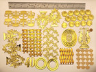 Gold Dresden Die Cut Assortement B - Vintage Stock  -  Free Shipping