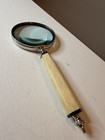 Antique Large Executive Desk Magnifying Glass Blue Optical Lens Heavy Library