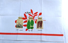 Vera Neumann Linen Kitchen Tea Dish Towel Featuring Spice Jars