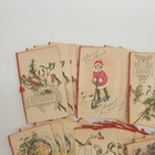 Job Lot X 111 Antique Christmas Greetings Cards Small Floral Children 1910 - 30s