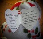 1998 Holiday Teddy   Ty Beanie Baby   Holly Design Bear W bell Hat   Christmas
