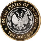 2000-w Library Of Congress Commem Bimetallic Gold  10 Cac Grading Pr70dcam St   