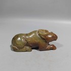  650 Chinese Antique Carved Old Nephrite Jade Super Large Cow 404g       