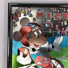 Walt Disney Mickey Football Foil Art Print Framed Retro Holographic 8x10 Vintage