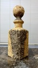 Vintage Italian Cork Bark Covered Glass Sardinia Decanter With Stopper Rustic 