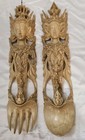 Rama   Shinta Balinese Sculpture Decor Spoon And Fork Wood Carved Wall Art 24 