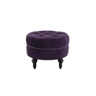 Dawn Purple Tufted Round Ottoman