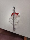 Christmas Wreath Hanger Over The Door  12   Long Santa Holiday White Metal Decor