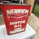 Vintage Motor Oil Advertising Metal Can Red White Black Gas   Oil Theme