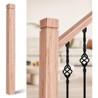 3 5 x47  Red Oak Wood Stair Newel Post Single Groove  For Interior outdoor Stai