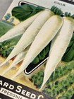 Vintage White Icicle Radish Seed Packet Card Seed Co Fredonia Ny Nos