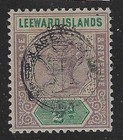 Sg 9b Leeward Islands 1897 1 2d  Dull Mauve With Variety Overprint Double   