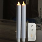 Luminara Led Flameless Flickering Battery Taper Candles Timer White Set Of 2 4 