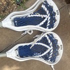 Stx Lacrosse Lot Of 2 Complete Sticks White Heads W  Blue Mesh Pockets Kids
