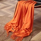 Womens Mens 100  Cashmere Scotland Oversized Blanket Wool Scarf Shawl Wrap Solid