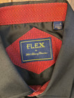 Flex Men s Black Short Sleeve Button Up Shirt Red Buttons Pocket Size L