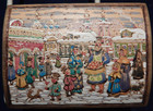 Russian Hand Painted Wooden Carved Box 1102-2