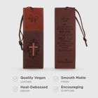 Premium Vegan Faux Leather Scripture Bookmark For Men   Women  Cross - John 3   
