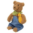 New Primitive Olllie Bear 12 h Yellow Duck Brown Sherpa Vintage Look Aged Look