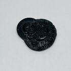 Vintage 1960s Black Jade Stone Buddha Pendant Handcarved 1 75    Art Decor Rare 1