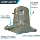 50-swhp-w Water Heater Platform-wall Mount Pvc Drain  26-1 2 In  Aluminum