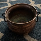 Vintage Hand Hammered Copper Pot W handles Planter Pot  rare Item  Made In India